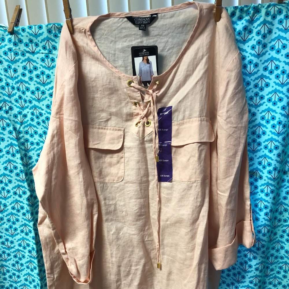 NWT Ellen Tracy linen blouse XXL